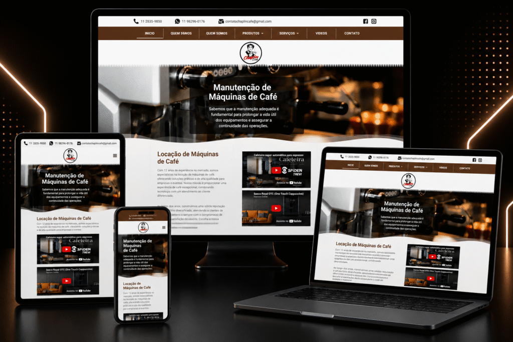 Chaplin Cafe portfolio criacao de sites