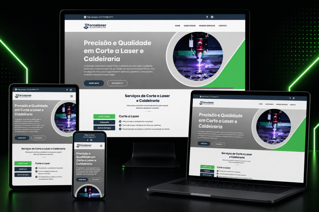 forcelaser projeto criacao de sites portfolio